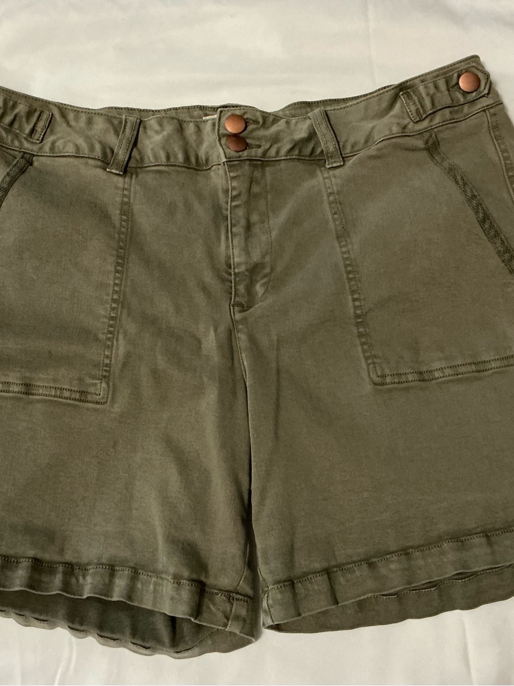 Y2K BKE Buckle Olive Green Cargo Shorts Utility Size 31